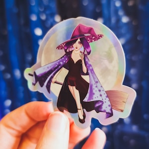 Sticker brillant Halloween à la pleine lune
