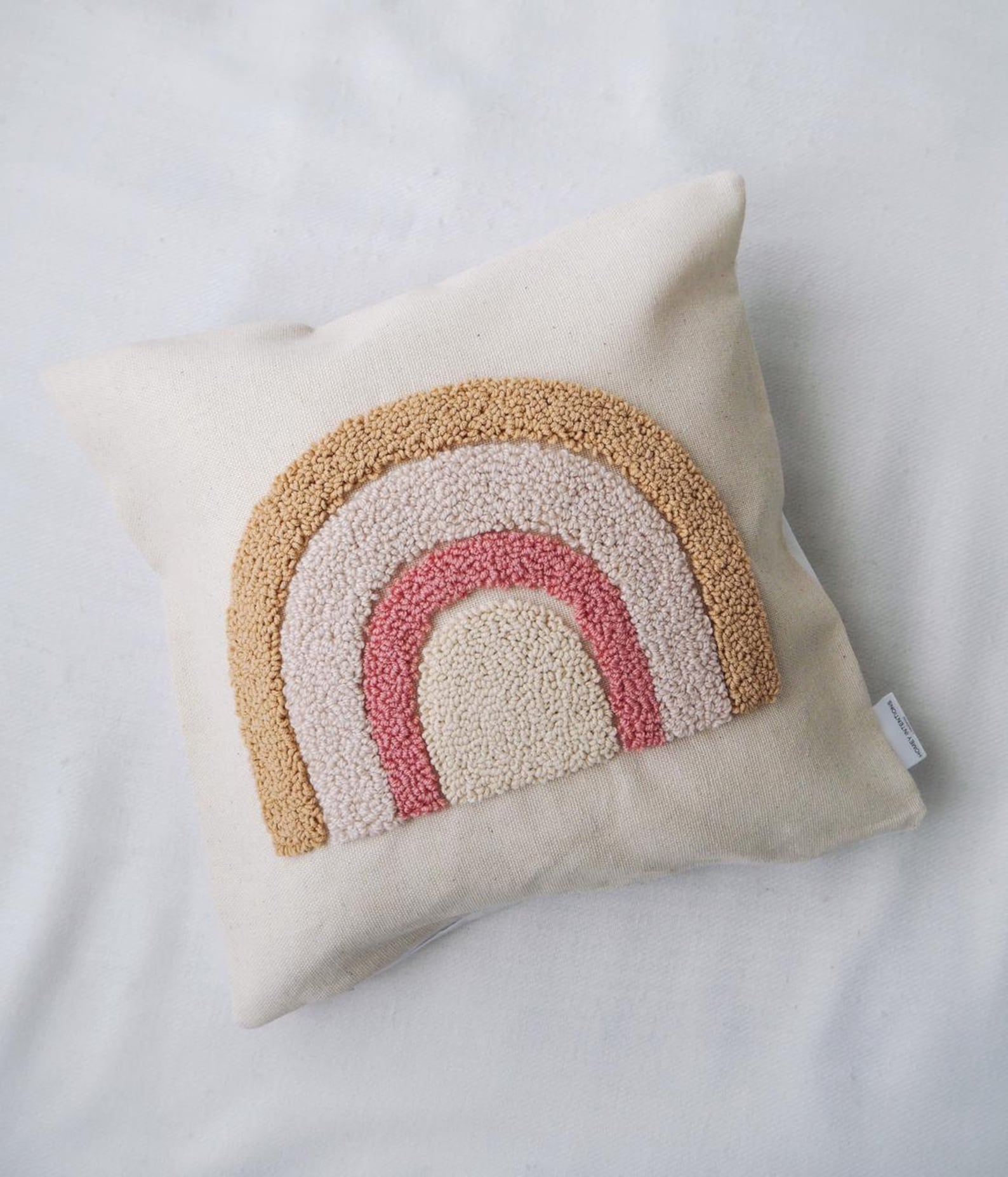 Punch Needle Rainbow Cushion Cover Floral Pillow Scatter Etsy