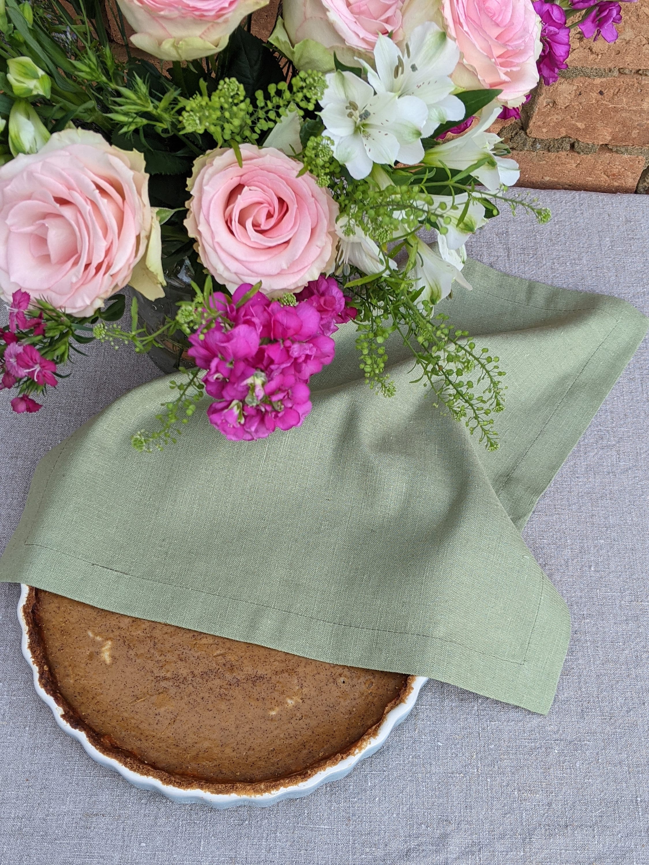 Olive Green Linen Napkins Set of 4 Cloth Napkin Set Etsy