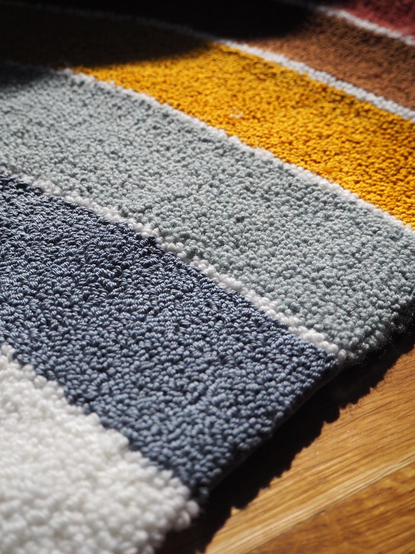 Punch Needle Tufted Rug Tufted Rainbow Rug Punch Needle Etsy