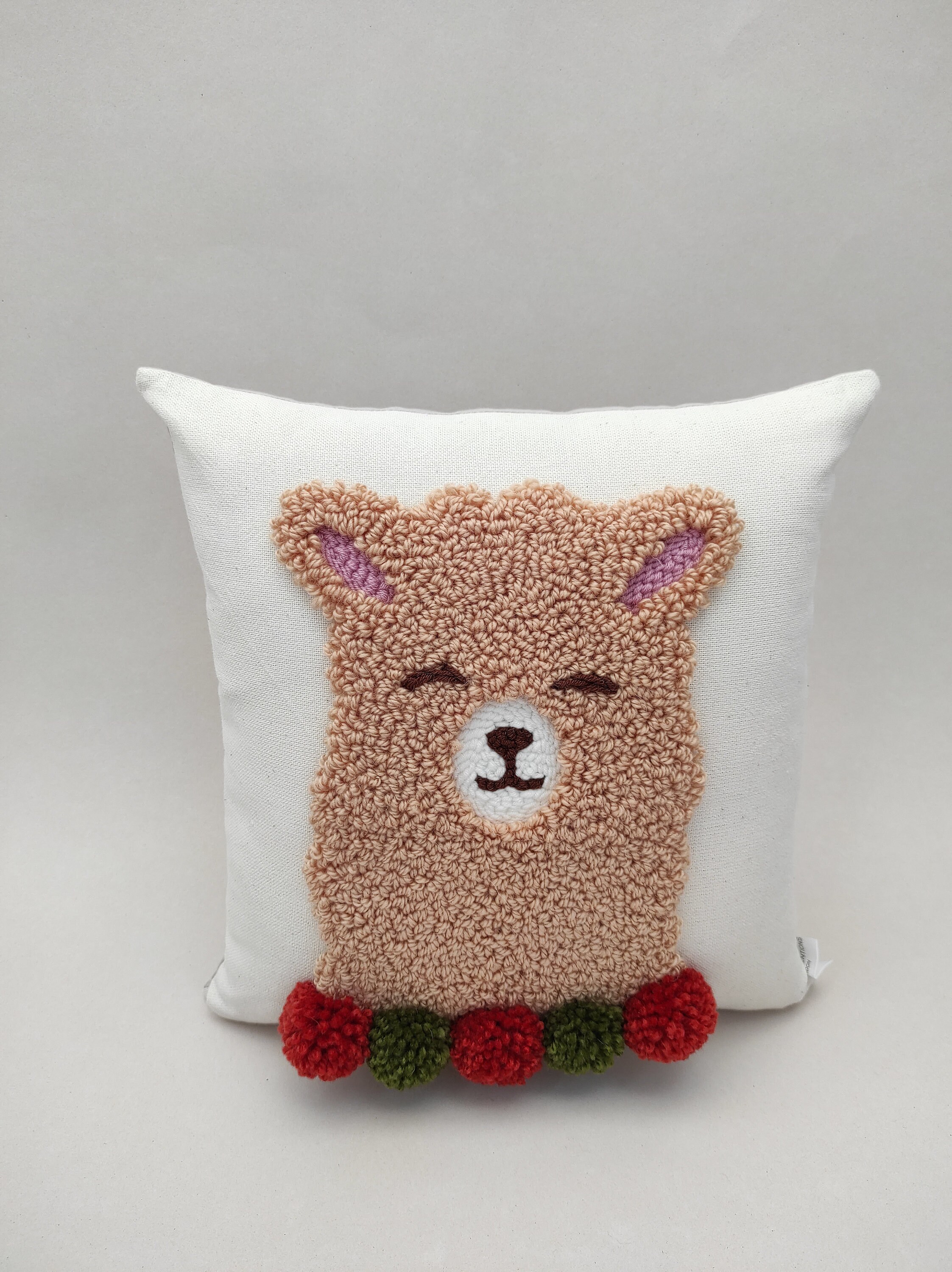 Punch Needle Animal Cushion Cover Floral Pillow Scatter Etsy
