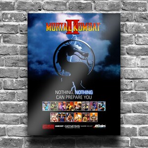 Mortal Kombat II Print Ad Game Poster Art PROMO Original SNES Sega Genesis  Gear