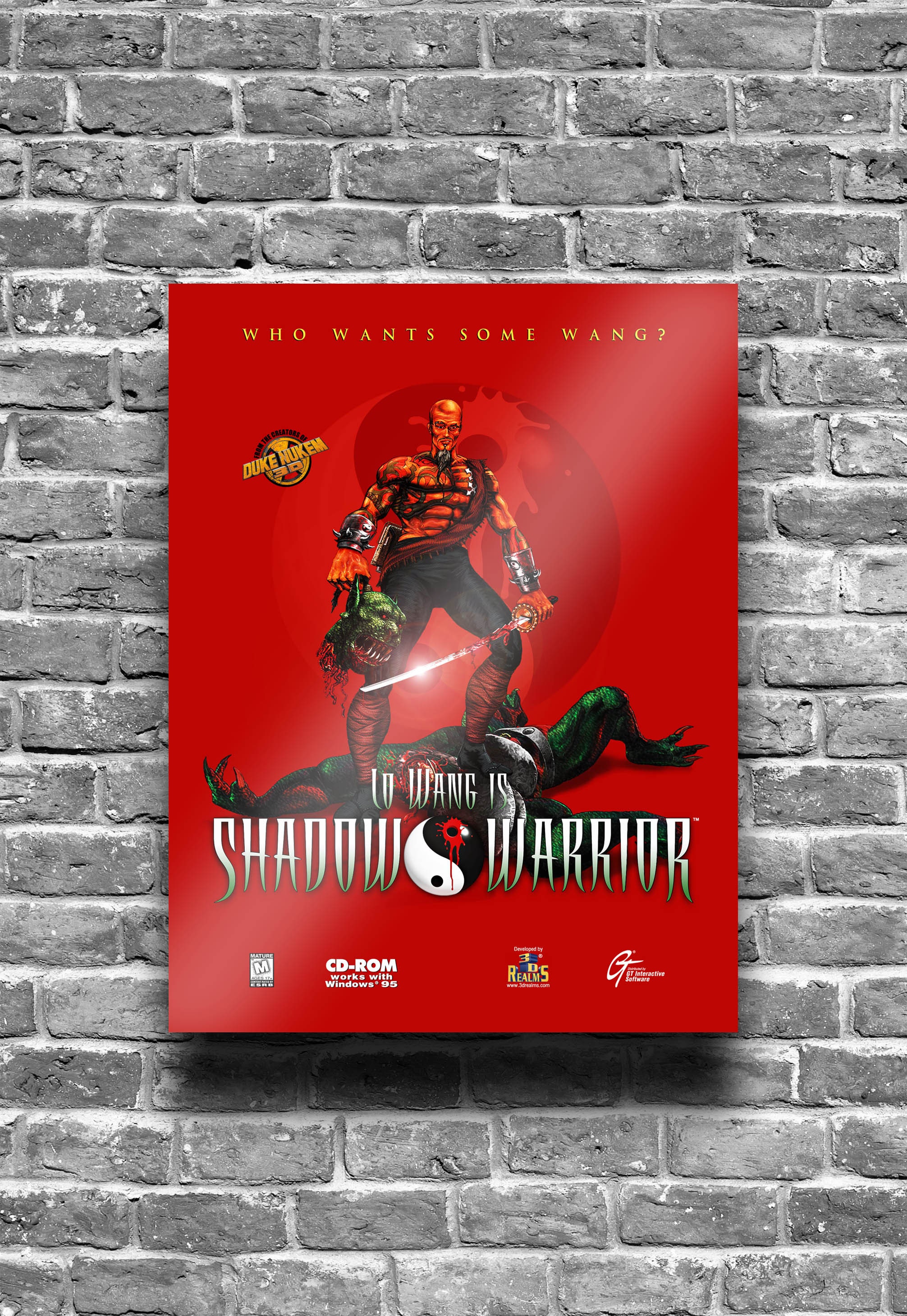 Shadow Warrior 1997 PC Box Artwork 18x24 Poster. 