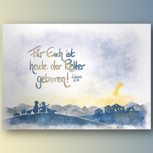Postkarte – Für Euch ist heute der Retter geboren (Weihnachten)