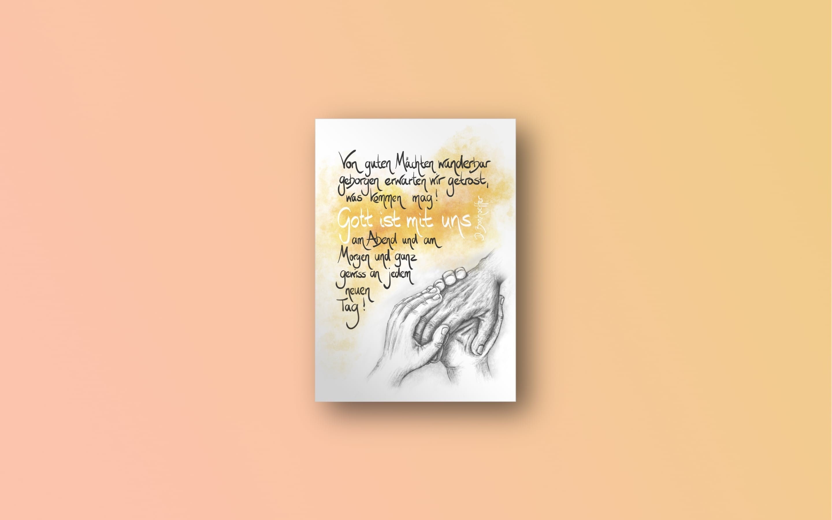 Postkarte Von guten Mächten wunderbar geborgen, erwarten wir getrost