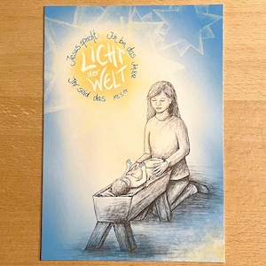 Postkarte - Jesus spricht: Ich bin das Licht der Welt! Johannes 8,12 - Ihr seid das Licht der Welt! Matthäus 5,14