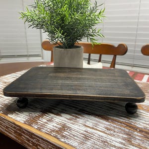 Black distressed wooden riser / tiered tray display / small riser / unique addition for candle / wooden riser / farmhouse decor / antiqued
