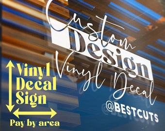 Custom Vinyl Decal for Weddings, car windows, shop windows, doors, Mirrors, truck and vans, business stickers