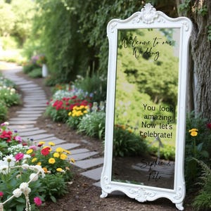 Welcome Sign Selfie Mirror Decal for Reception Entry Sign You look amazing now lets celebrate Wedding Welcome Mirror Sticker Wedding Decal