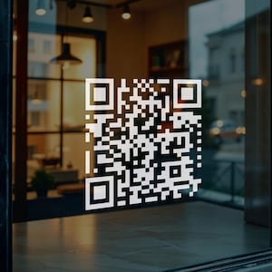 Aangepaste vinylsticker met QR-code, etalages, deuren, autoruiten, betalen op maat