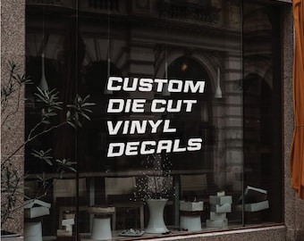 Custom Vinyl Decal, car windows, Weddings, shop windows, doors, business logo