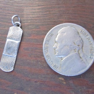 Sterling Silver Medical Bandaid Adhesive Strip Bandage CHARM / PENDANT
