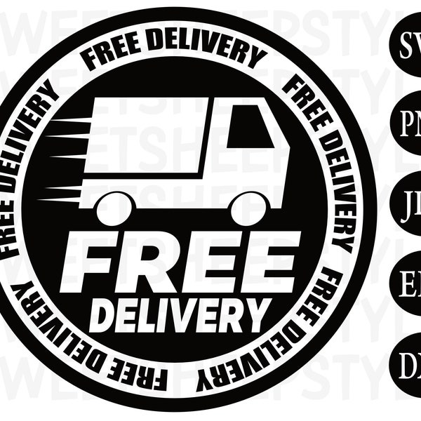 Free delivery svg, Fast Delivery svg , Free Shipping svg, Ecommerce svg, Delivery van SVG, truck svg, online shop svg, dxf, png, eps,jpg