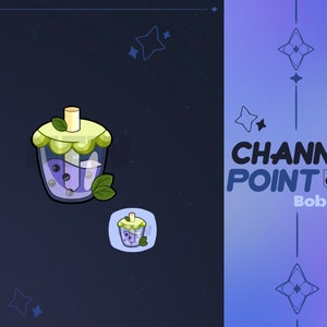 Cute Japanese Boba Twitch Channel Point / Twitch Emote / Boba / Dango / Tea / Mochi / Matcha / Twitch / Streamer / YouTube / Discord