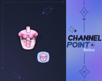 Süßer japanischer Boba Twitch Channel Point / Twitch Emote / Boba / Dango / Tea / Mochi / Pink / Twitch / Streamer / YouTube / Discord