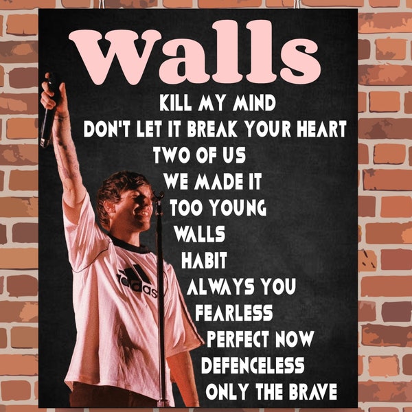 Louis Tomlinson Walls Album Gelamineerde Poster, 8 bij 11 inch.