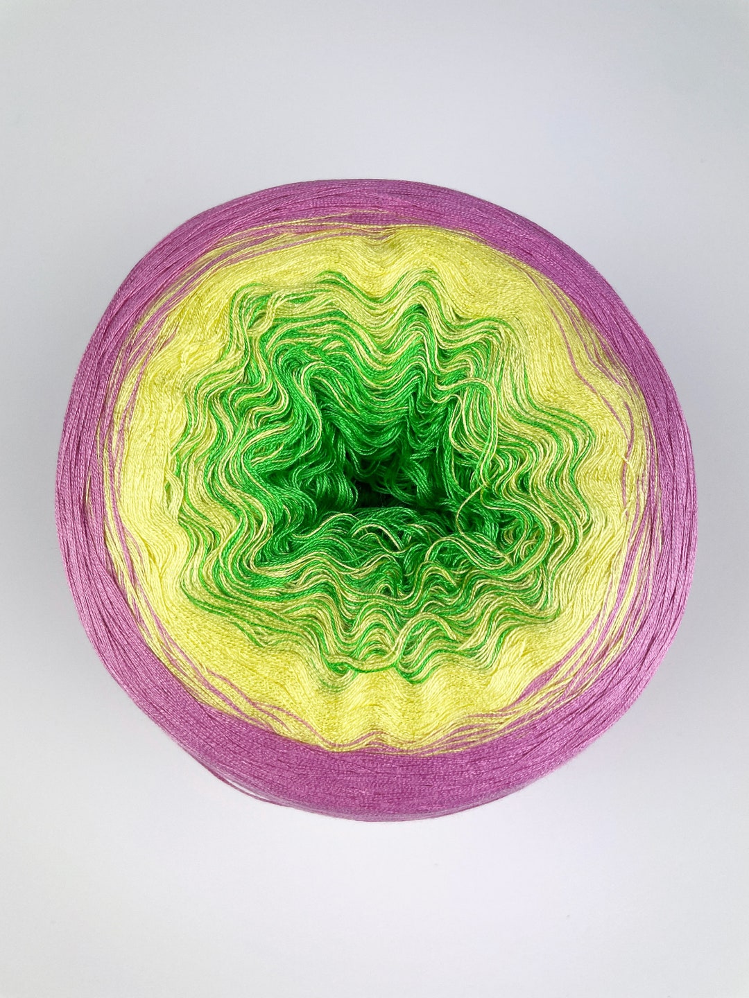 Organic Cotton Yarn Cake Pink Yellow and Green Cotton Yarn Etsy UK