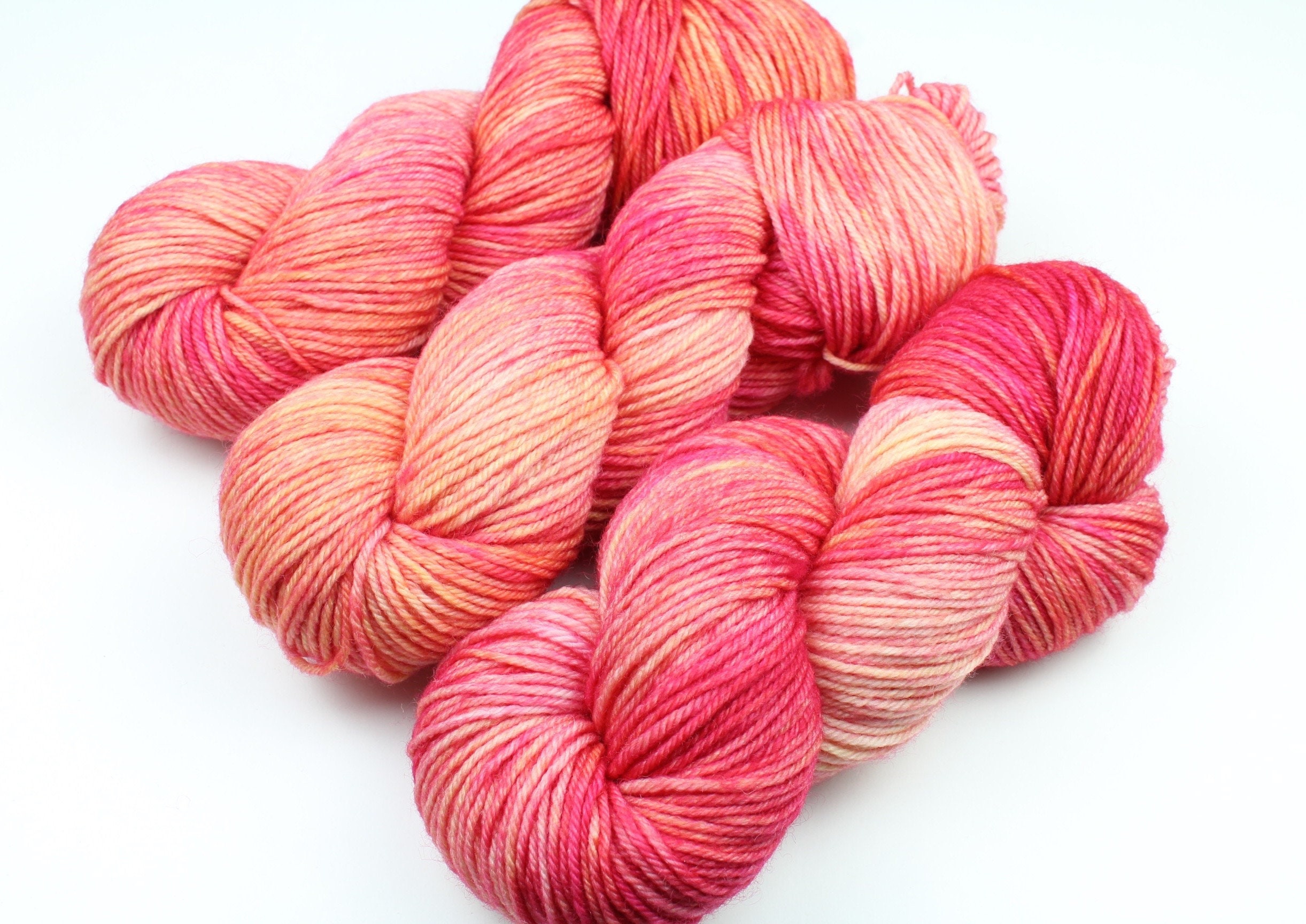 Fruit Salad Hand Dyed Yarn Pink Dyed Yarn Orange Dyed Etsy