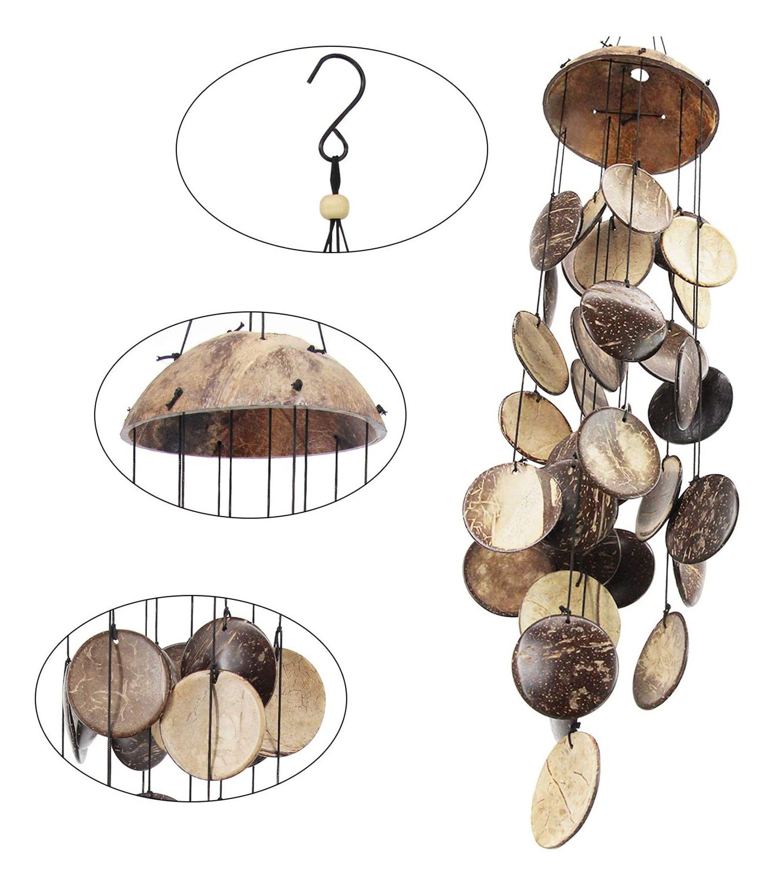 Coconut Shell Natural Wind Chime Chimes Windchime Windchimes Etsy