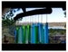 Rainbow Glass Wind Chime Chimes Windchime Windchimes Wood Branch Outdoor Patio Gift for Her Hanging Ocean Blue Turquoise Teal Green Spectrum 