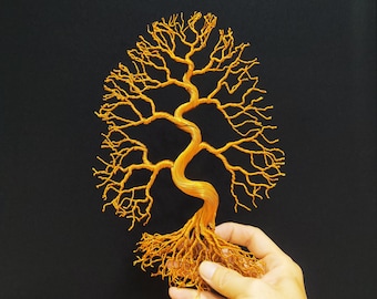 FREE SHIPPING - Art Wire Bonsai Tree Sculpture For Wall Decor