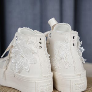 Bridal Converse, Wedding Converse, High Converse, Custom Converse, Lace Converse, Bride Converse, Personalized Bride Converse LL