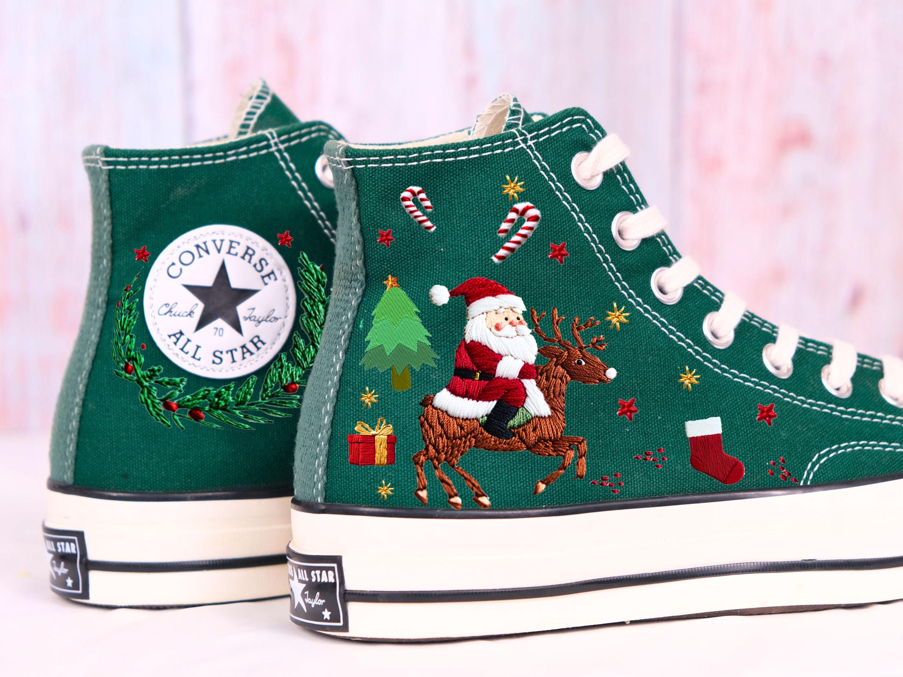 Santa Claus Converse - Etsy