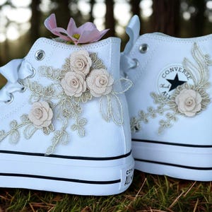 Bridal Converse, Wedding Converse, High Converse, Custom Converse, Lace Converse, Bride Converse, Personalized Bride Converse LL