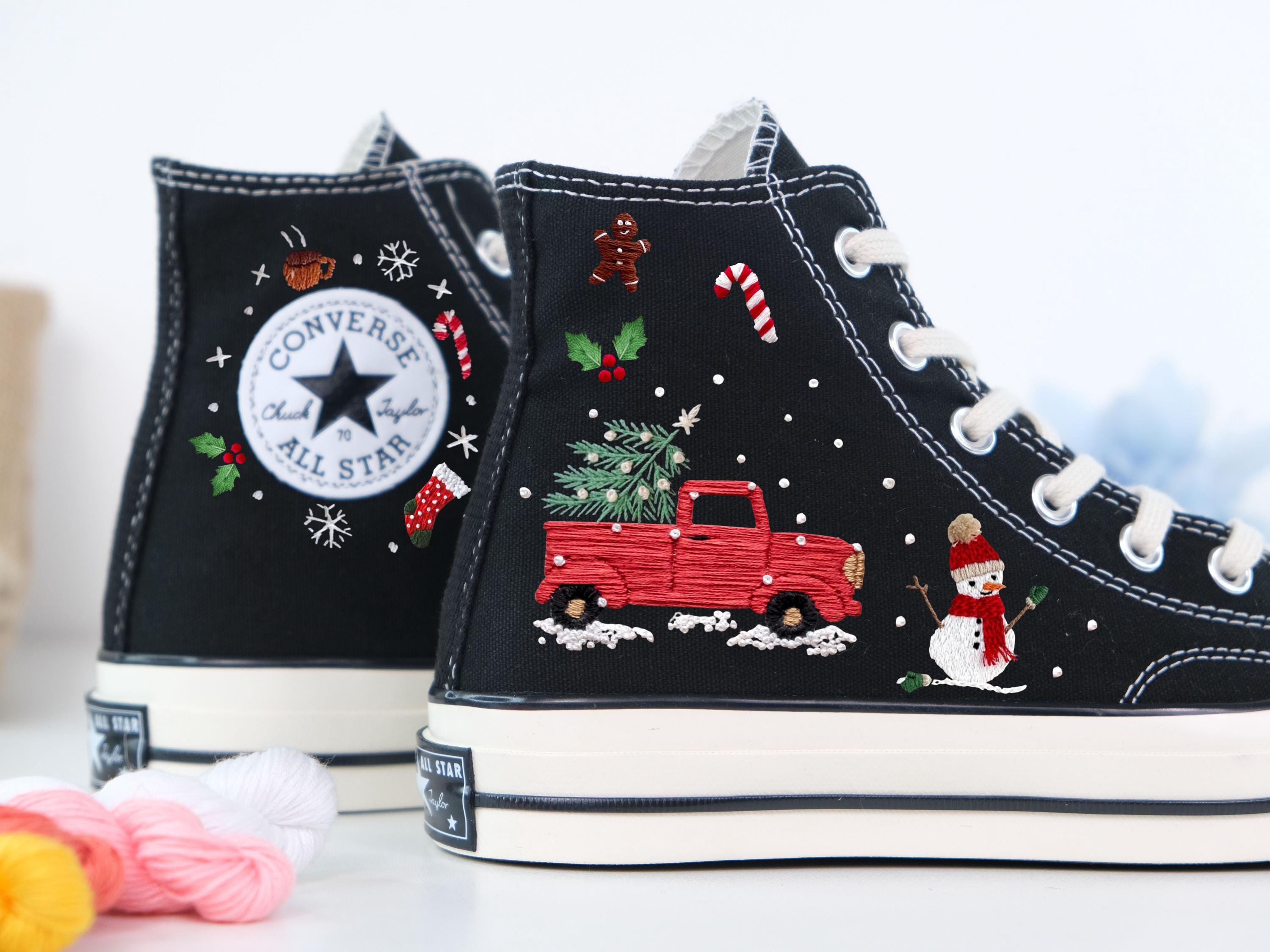 Santa Claus Converse - Etsy