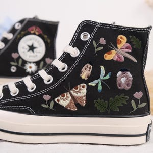 Custom Converse Embroidered/ Bugs Embroidered Converse/ Halloween Vibes Embroidered Sneakers/ Bugs Embroidered Sneakers