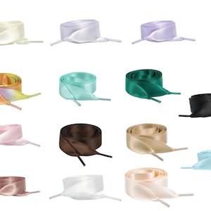 Elegant Satin Shoelaces, Wide Color Variety, Soft Glossy Ribbon Laces, Replacement Shoe Laces, Gift for Sneaker Lovers, 14CM SHOESLACE