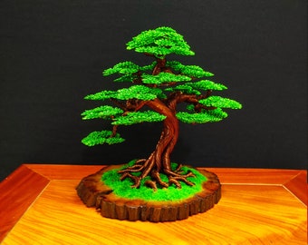 Art Wire Bonsai Tree Sculpture With A Pleasant Smell Off Wood Base