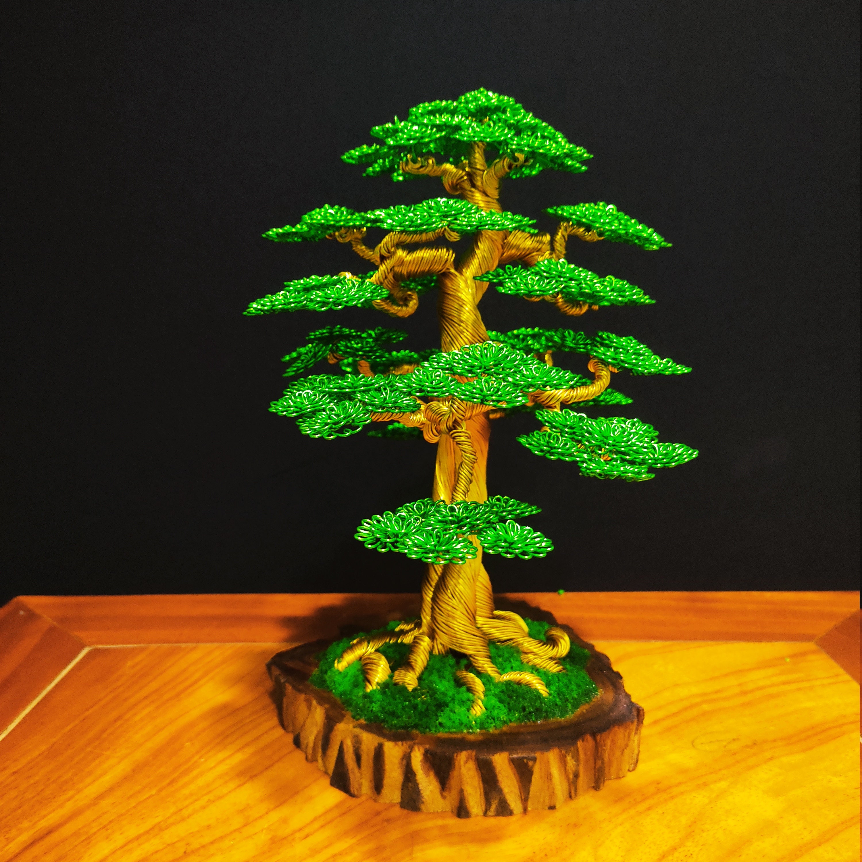 76 Golden bonsai wire tree sculpture #76 Acrylic Print by Ricks Tree Art -  Pixels