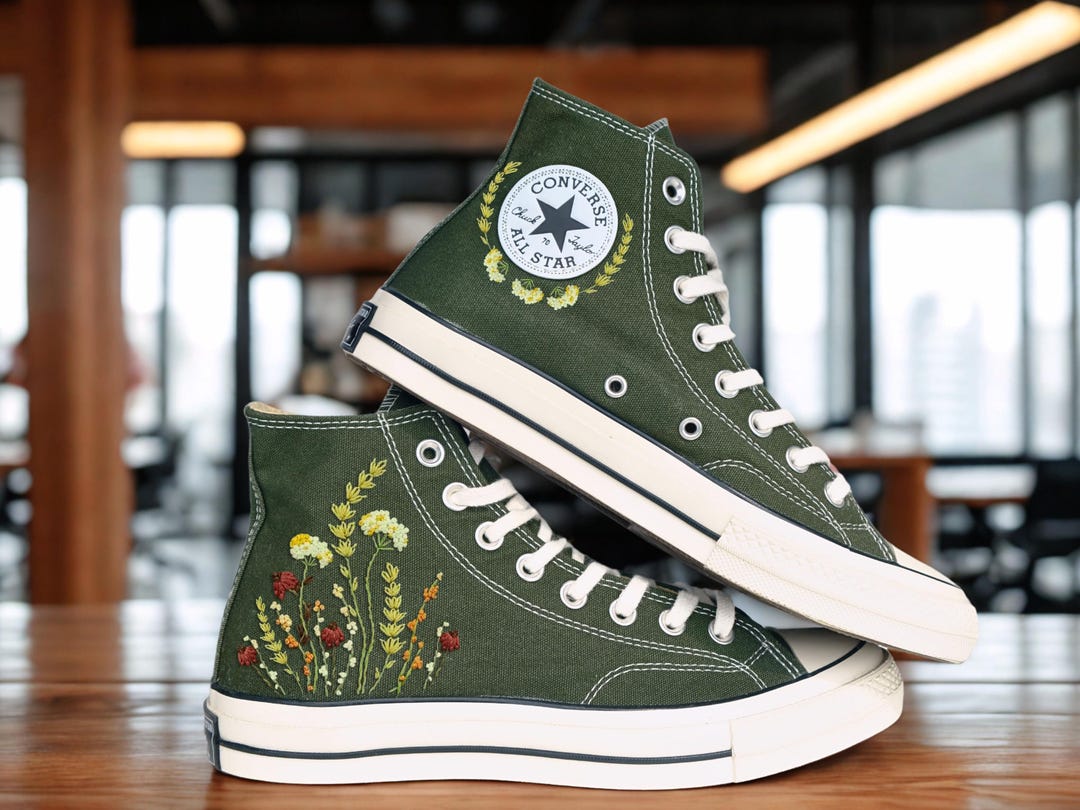 Floral Embroidery Chuck Floral Leather Low Top Converse Chuck