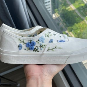 Custom Personalized Wedding Vans, Embroidered Vans, Bridal Flowers Embroidered Converse Shoes, Floral Sneakers, Unique Gifts  LP