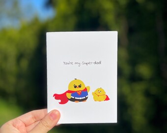 You're My Super DAD - Adorable Duck Superhero Dad Father's Day Card