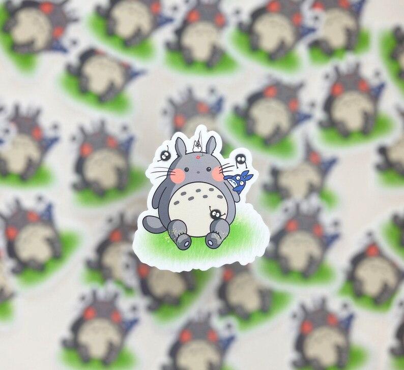 Totoro Studio Ghibli Kirby Kawaii Girl Kawaii Anime Cartoon Waterproof Stickers for Laptops, Hydro Flask, Bottles, Phones image 1