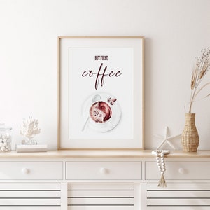 Impressão de arte de xícara de café pôster de café pintura de café citação de decoração de café presentes de café download decoração de parede de cozinha
