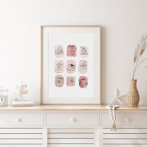 Café doodle imprimer café imprimer café affiche aquarelle peinture café décor café carte postale livre de vœux chat art mural moderne