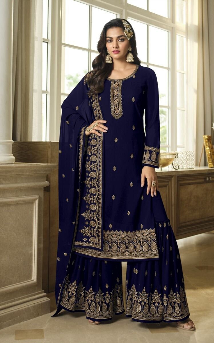Navy blue hot sale color plazo suit