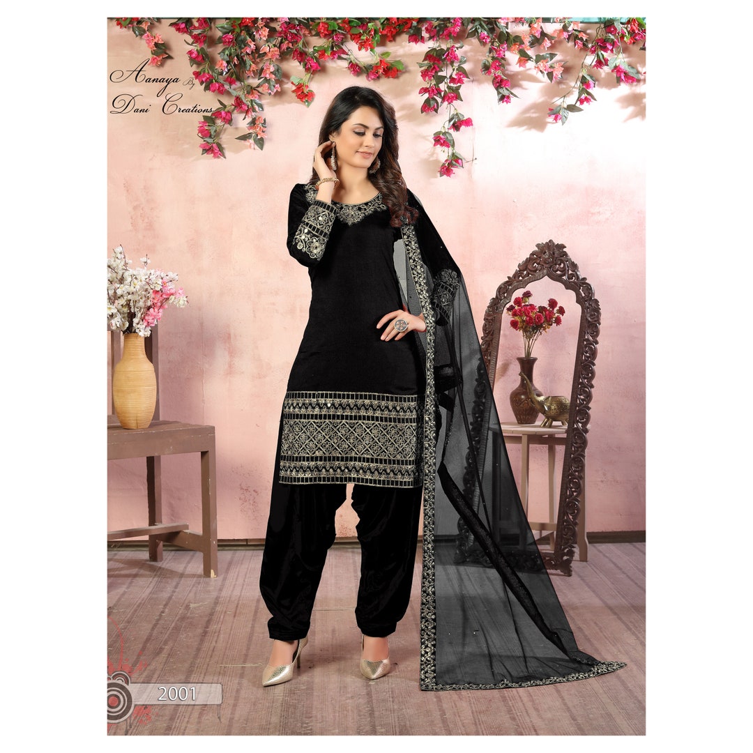 black Indo western black jute  Patiyala