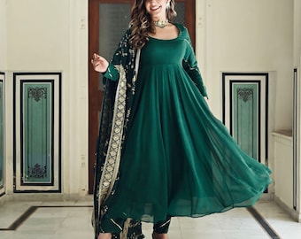 Plain green hotsell anarkali