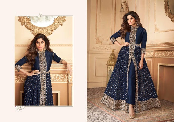 Buy online Embroidered Anarkali Gown With Dupatta from ethnic wear for  Women by Vidraa Western Store for ₹2000 at 60% off | 2024 Limeroad.com