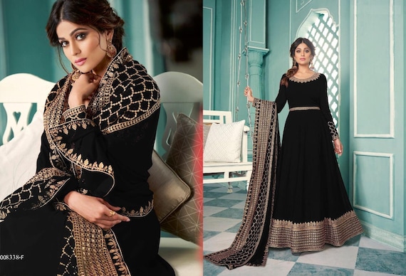 Party Wear Pure Georgette Ready to Wear Stitched Gown with Dupatta