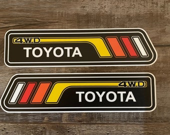 Toyota retro stripes set of 2 decals various styles for 4Runner tundra Tacoma rav4 fj cruiser Land Cruiser
