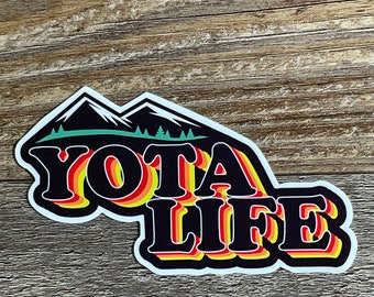 Yota life Toyota retro colors sticker decal for 4runner, Tacoma, Tundra, Land Cruiser, FJ Cruiser