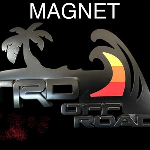 Fifth Gen Toyota 4Runner TRD Offroad Magnet Set: Retro Beach Scene Graphic