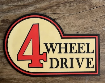 4 Wheel Drive Toyota Retro Decal: Laminated Weatherproof
