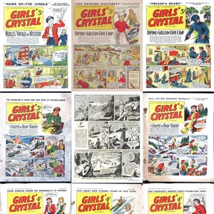 Girls Crystal comic collection. 84 issues of Vintage fashion & teen comics from 1950s. Trixies Diary, Gayne, Adventures, Romance, PDFS