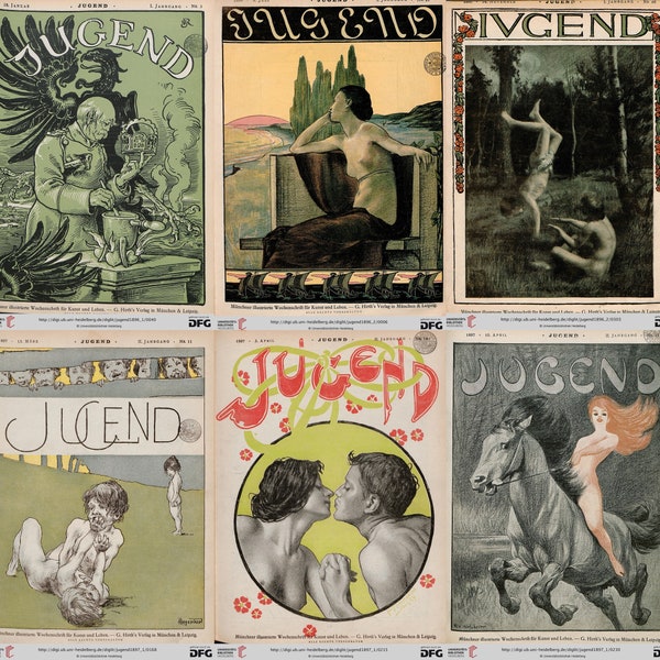 Jugend Vintage German Art Magazines 1867 to 1901. 326 issues PDF - Art Nouveau, Jugendstil, Georg Hirth, Impressionism, european art